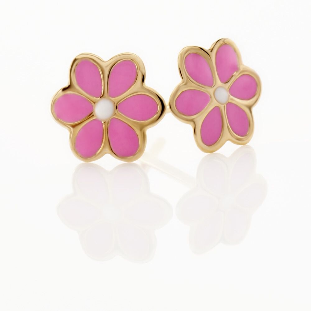 Boucles D'oreilles Puces Or Jaune Talia Email - Puces Enfant | Marc Orian