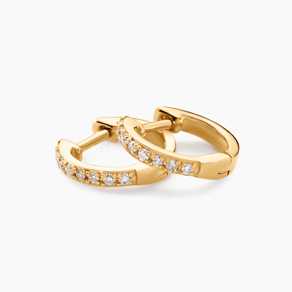 Mini Créoles Or Jaune Aryanna Diamants -  Femme | Marc Orian