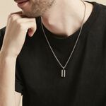 Collier Acier Vieillit Bedirhan Agate - Colliers avec pierres Homme | Marc Orian