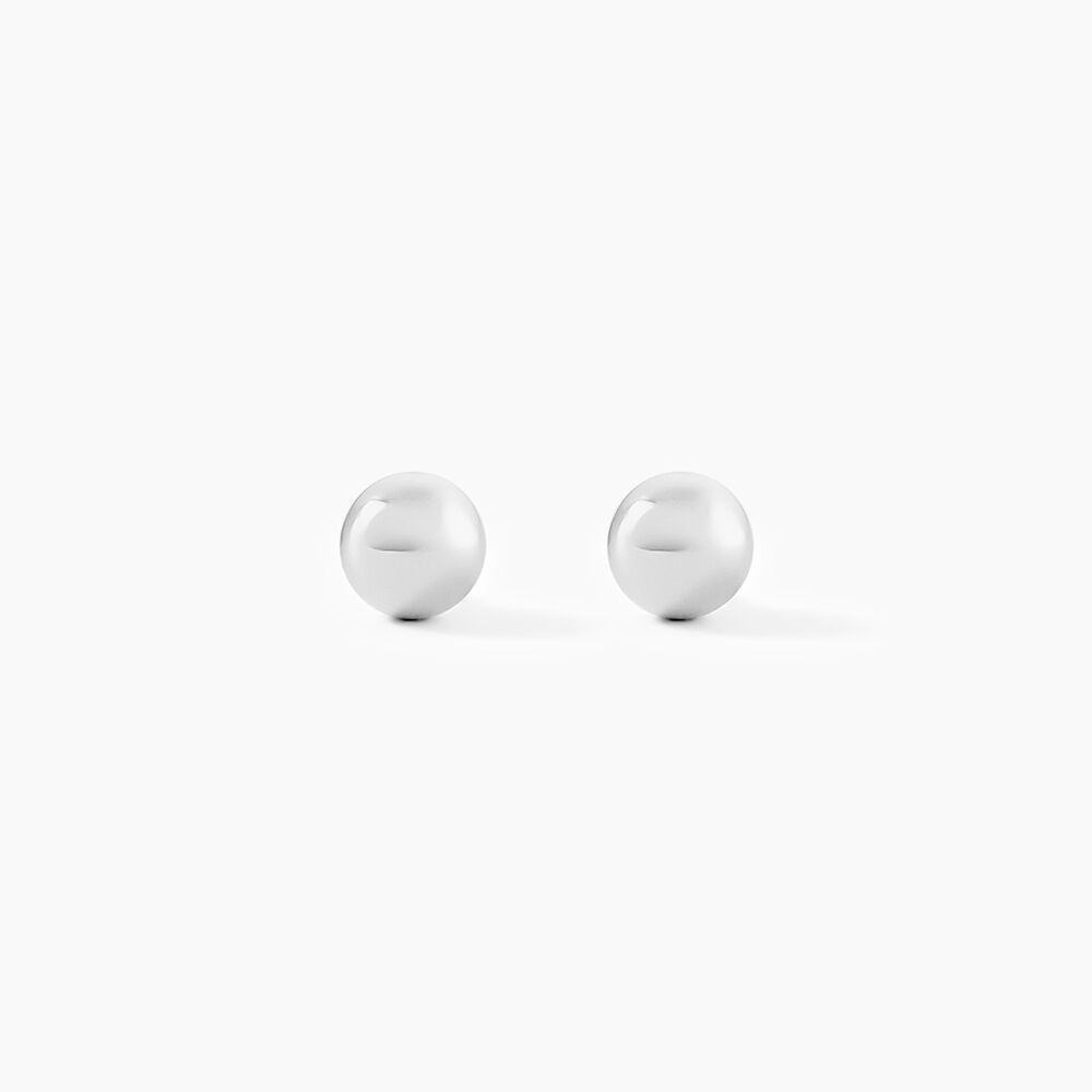 Boucles D'oreilles Puces Fidelia Boule Or Blanc - Puces Femme | Marc Orian