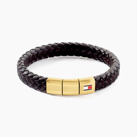 Bracelet Tommy Hilfiger Round Braided Cuir De Veau Marron - Bracelets cuir Homme | Marc Orian