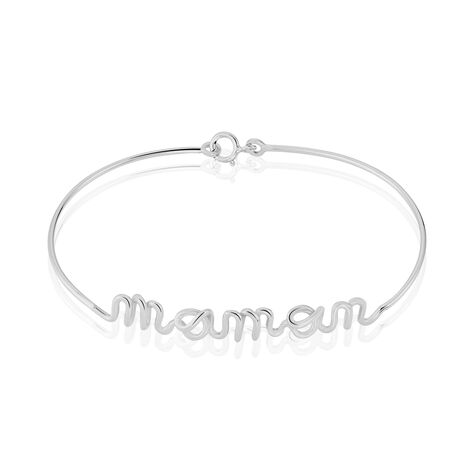 Bracelet Jonc Maman Argent Blanc - Bracelets fantaisie Femme | Marc Orian