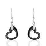 Boucles D'oreilles Pendantes Alena Argent Blanc C&eacute;ramique Et Oxyde - Pendantes Femme | Marc Orian