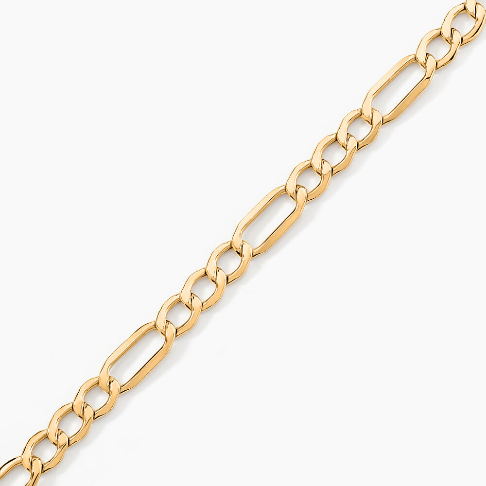 Bracelet Or Jaune Maille Altern&eacute;e - Bracelets mailles Homme | Marc Orian