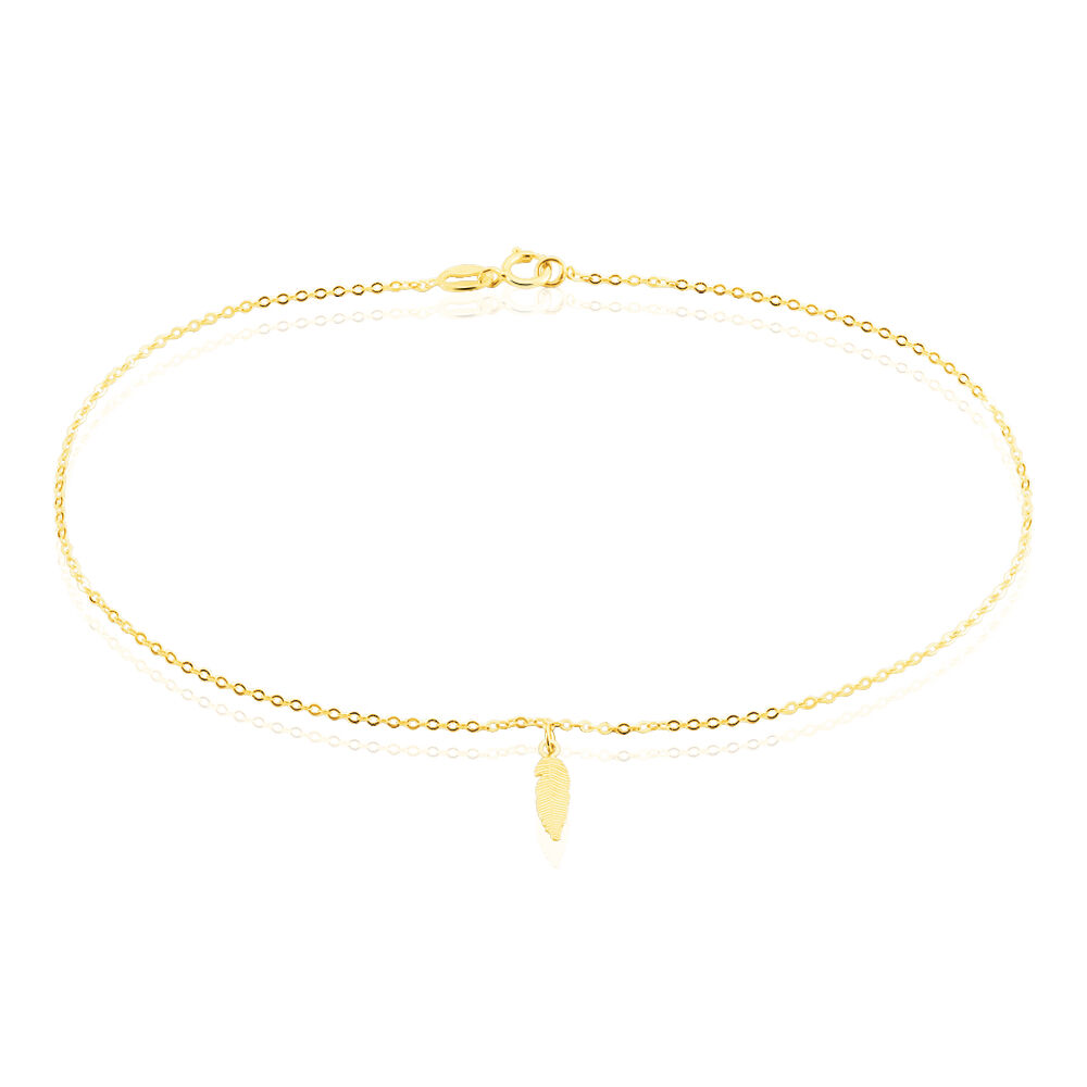 Cha&icirc;ne De Cheville Plume Or Jaune - Chaines de cheville Femme | Marc Orian