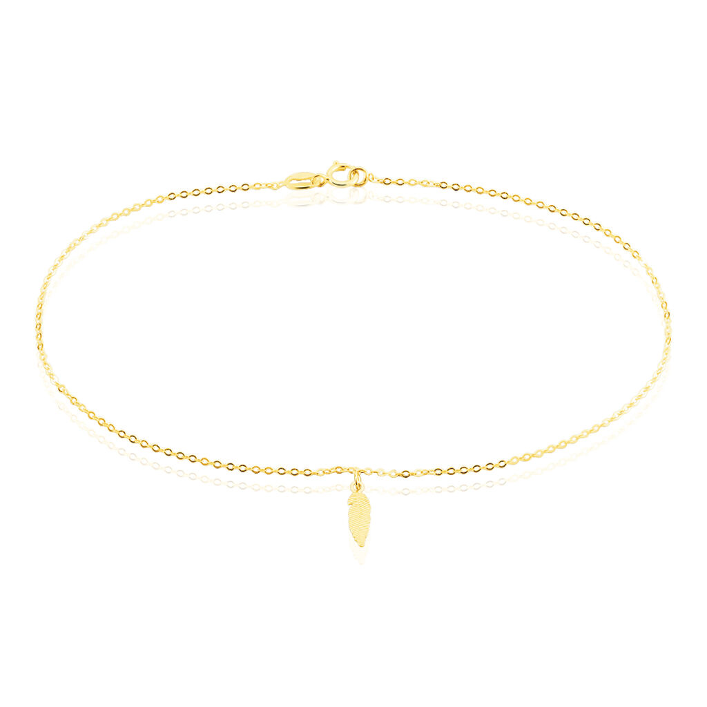 Cha&icirc;ne De Cheville Plume Or Jaune - Chaines de cheville Femme | Marc Orian