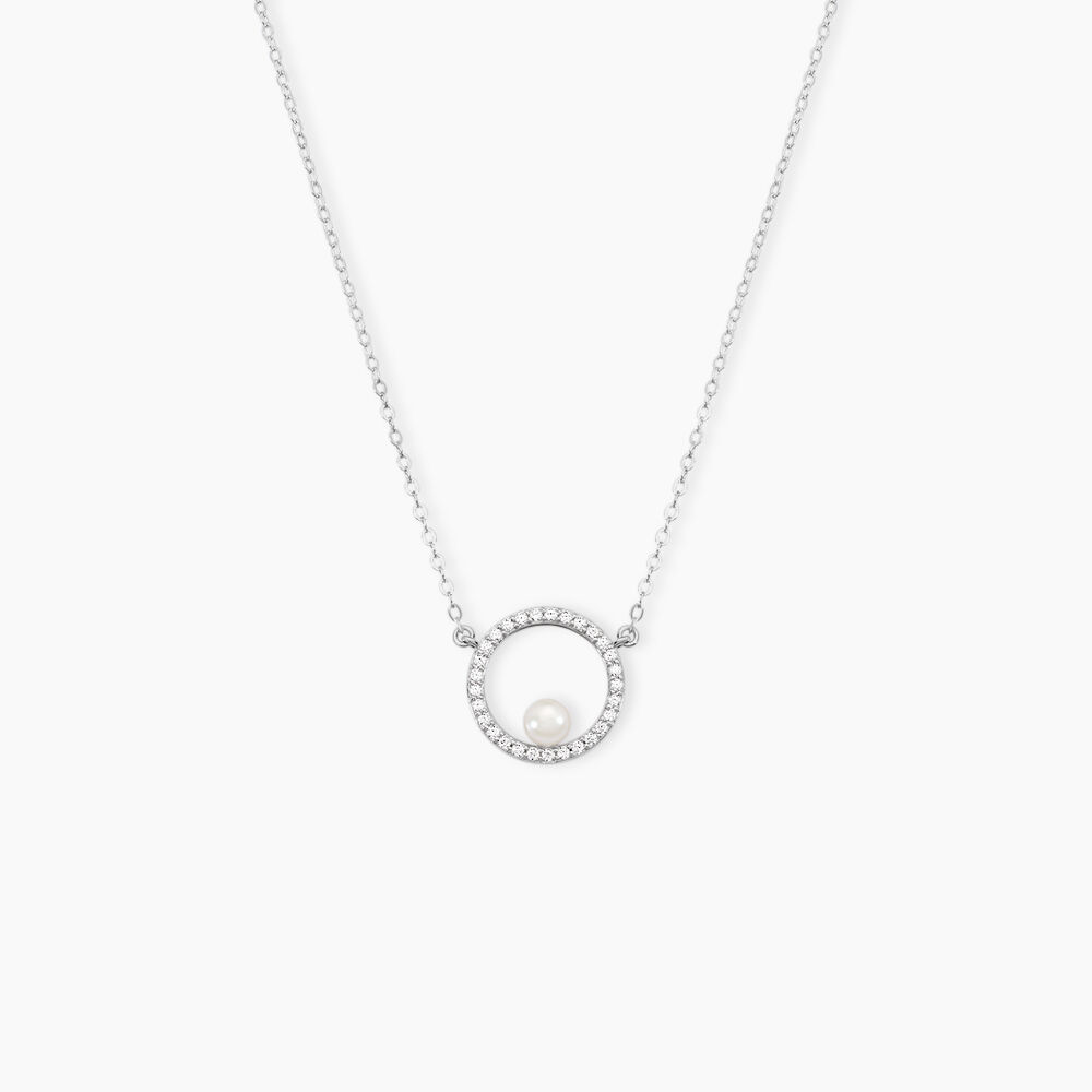 Collier Marthe Argent Blanc Perle De Culture Et Oxyde De Zirconium - Colliers avec pierres Femme | Marc Orian