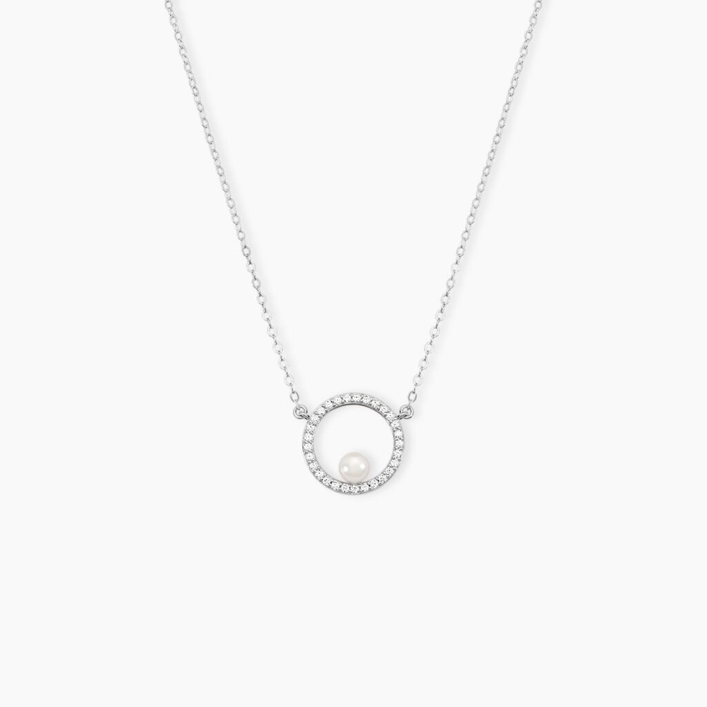 Collier Marthe Argent Blanc Perle De Culture Et Oxyde De Zirconium - Colliers avec pierres Femme | Marc Orian
