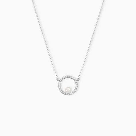 Collier Marthe Argent Blanc Perle De Culture Et Oxyde De Zirconium - Colliers avec pierres Femme | Marc Orian