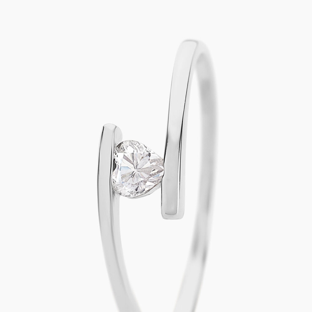 Bague Solitaire Moera Or Blanc Oxyde De Zirconium - Solitaires Femme | Marc Orian