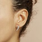 Boucles D'oreilles Grimpantes Aldrick Argent Blanc Oxyde De Zirconium - Piercings d'oreilles Femme | Marc Orian