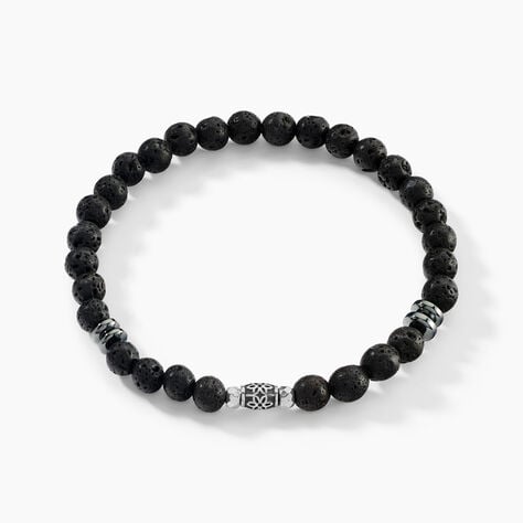 Bracelet Acier Hugueso Agates Noires - Bracelets cha&icirc;nes Unisex | Marc Orian