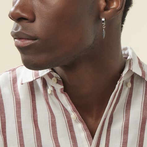Créole Unitaire Acier Blanc Gvennig - Boucles d'oreilles Créoles Homme | Marc Orian