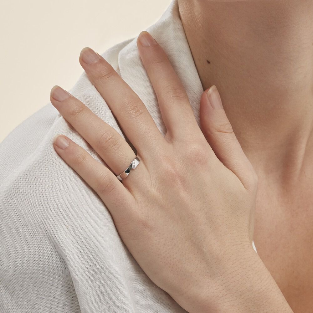 Bague Daphne Or Blanc Diamant - Bagues fiançailles Femme | Marc Orian