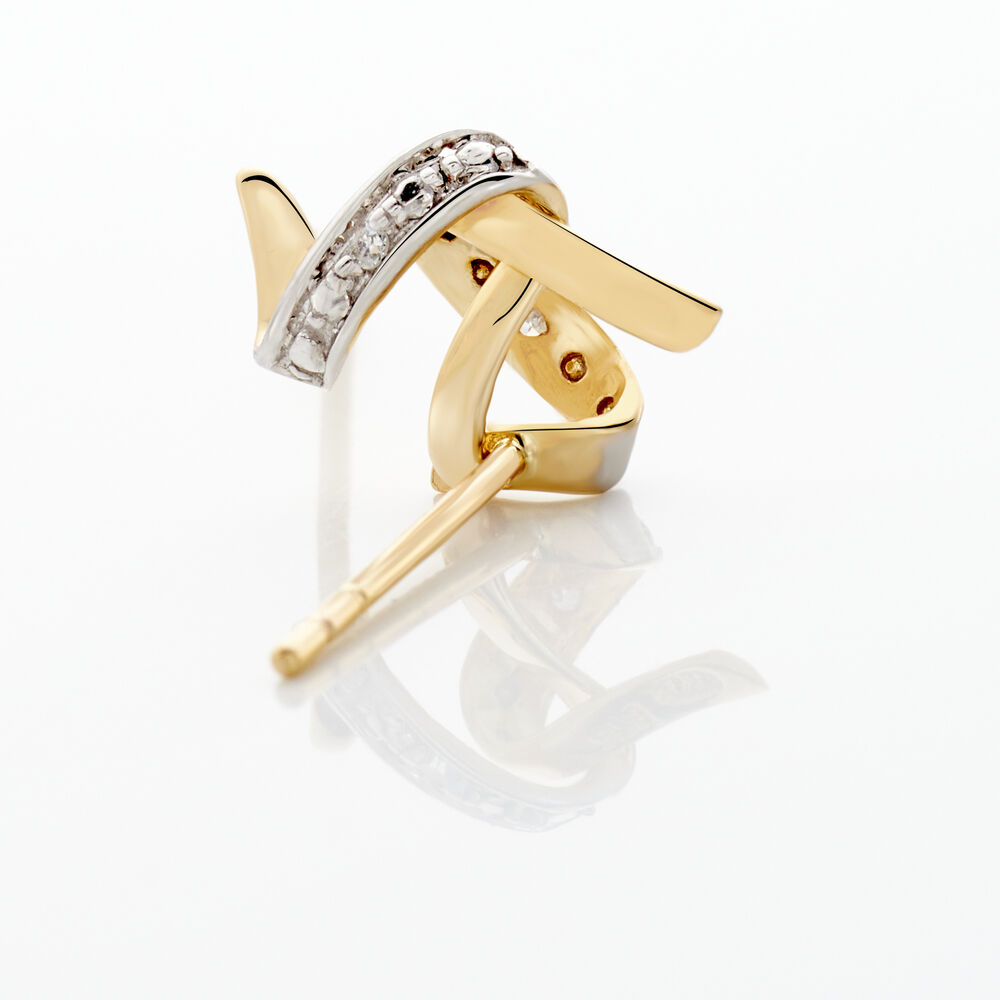 Boucles D'oreilles Puces Ouassima Or Jaune Diamant - Puces Femme | Marc Orian