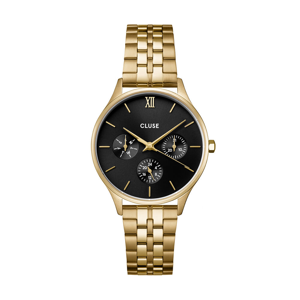 Montre Cluse Minuit Multifonction Noir - Montres &eacute;tanches Femme | Marc Orian