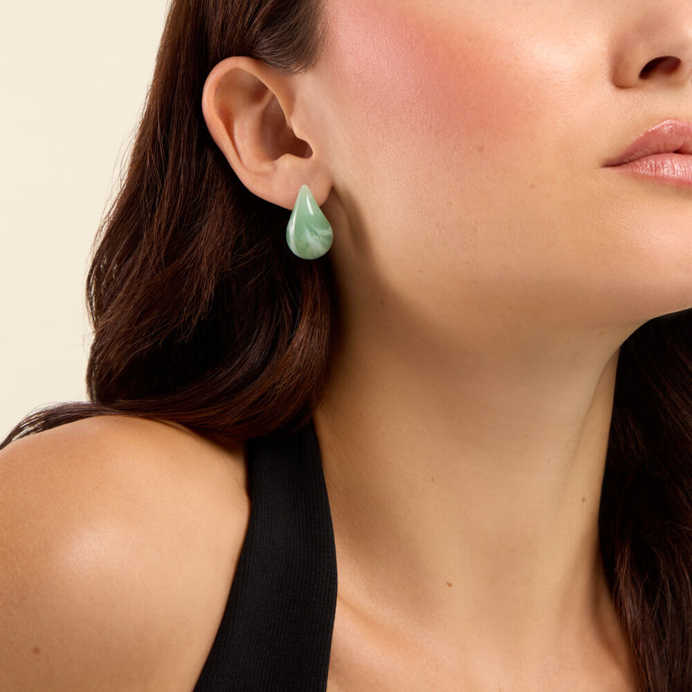 Boucles D'Oreilles Puces Adela&iuml;de Acier Jaune - Puces Femme | Marc Orian