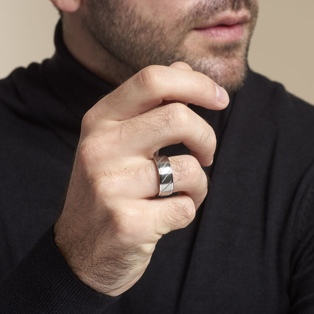 Bague Tyko Acier Gris - Bagues grosses Homme | Marc Orian