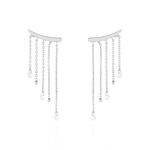 Boucles D'oreilles Pendantes Cainan Argent Blanc Oxyde De Zirconium - Pendantes Femme | Marc Orian