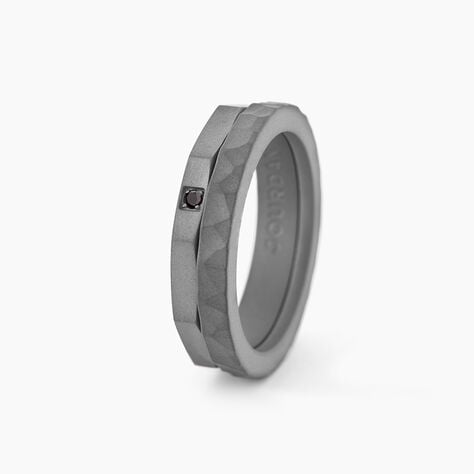 Bague Titane Gris Diamant - Bagues pierres pr&eacute;cieuses Homme | Marc Orian