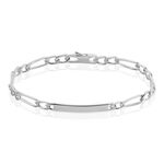 Bracelet Identit&eacute; Mathea Argent Blanc - Gourmettes Femme | Marc Orian