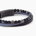 Bracelet Jourdan Cuir De Vache Noir Quartz - Bracelets cuir Homme | Marc Orian