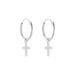 Créoles Elvyn Argent Blanc - Boucles d'oreilles pampille Femme | Marc Orian