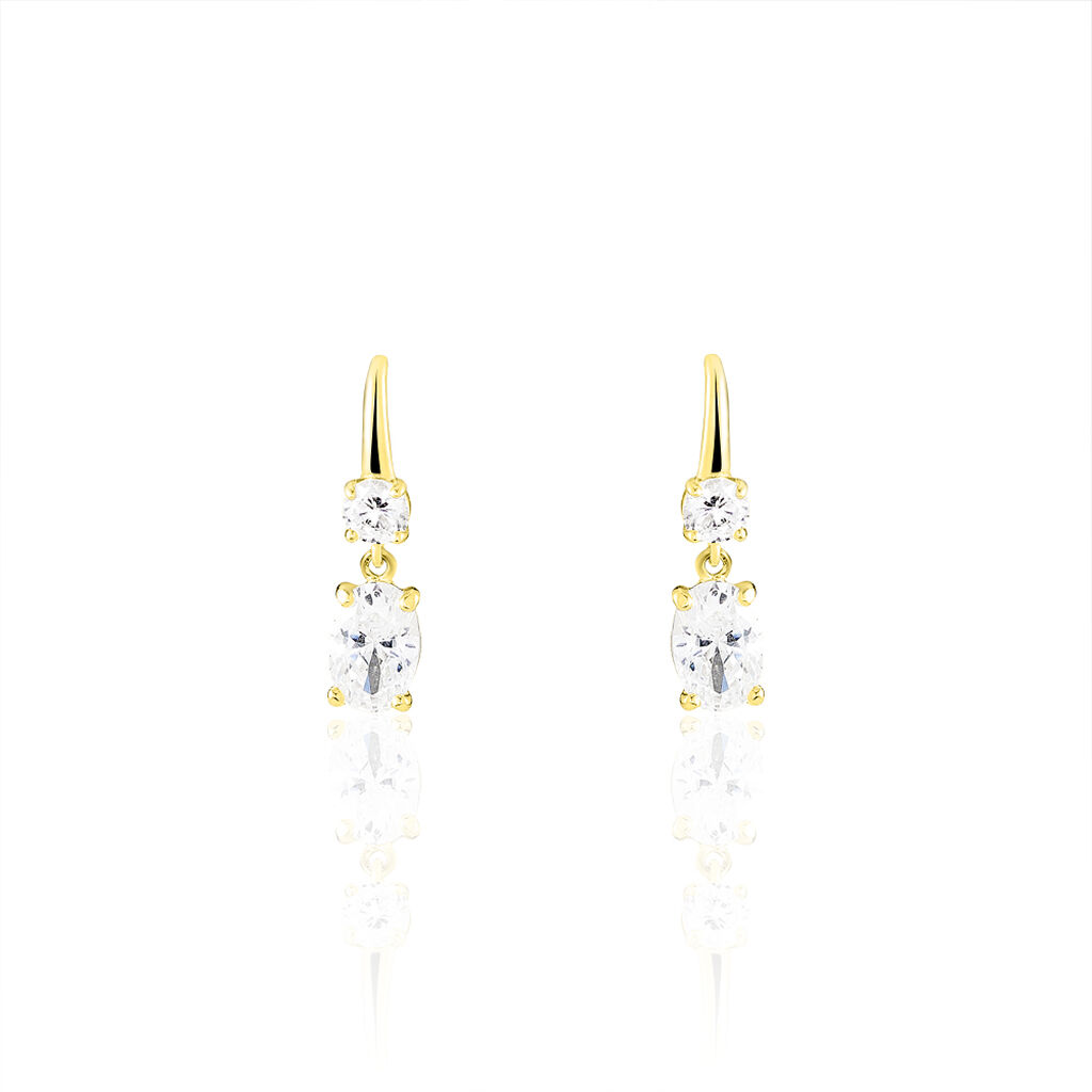 Boucles D'oreilles Pendantes Gulbeyaz Or Jaune Oxyde De Zirconium - Pendantes Femme | Marc Orian