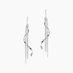 Boucles D'oreilles Pendantes Rizlaine Argent Blanc - Pendantes Femme | Marc Orian