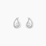 Boucles D'oreilles Puces Helie Goutte Or Blanc Oxyde De Zirconium - Puces Femme | Marc Orian