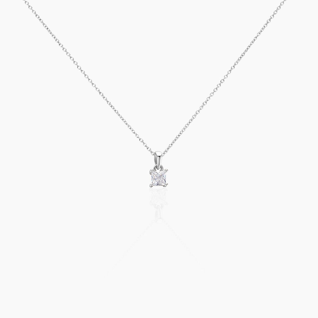 Collier Argent Blanc Jenah Oxyde De Zirconium - Colliers solitaires Femme | Marc Orian