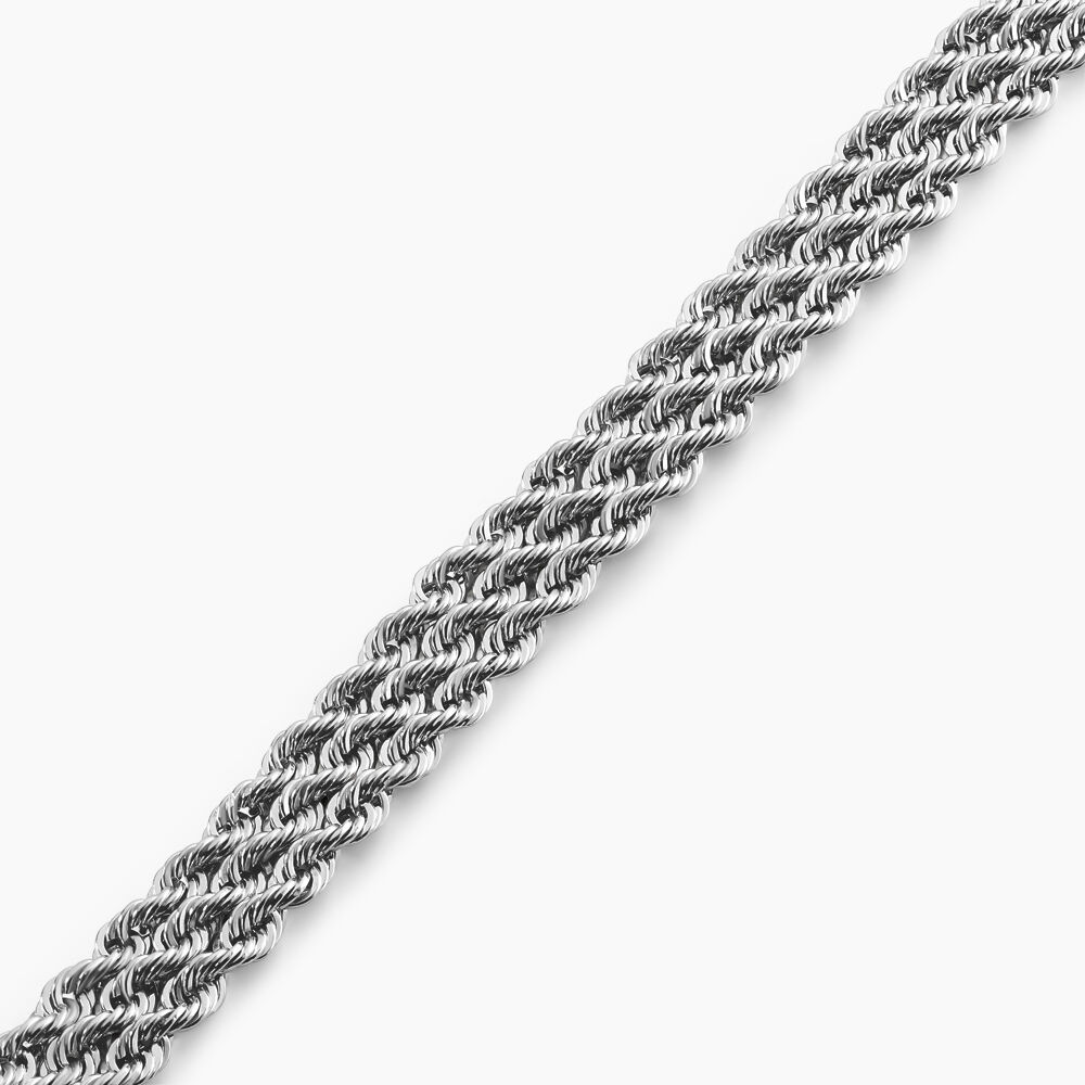 Bracelet Jerry Maille Corde Or Blanc - Bracelets mailles Femme | Marc Orian
