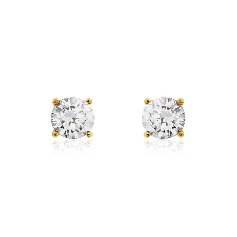 Boucles D'oreilles Puces Phebus Him Acier Doré Oxyde De Zirconium - Puces Homme | Marc Orian