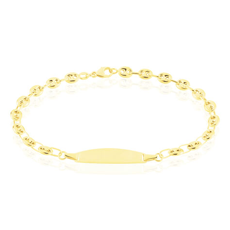 Bracelet Identit&eacute; Evin Maille Grain De Cafe Or Jaune - Gourmettes Enfant | Marc Orian
