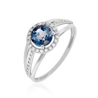Bague Or Blanc Maeva Topaze Oxydes De Zirconium