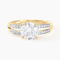 Bague Solitaire Or Jaune Anthyme Oxyde De Zirconium