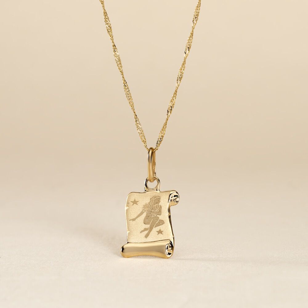 Pendentif Lamie Zodiaque Parchemin Or Jaune - Bijoux personnalisés Famille | Marc Orian