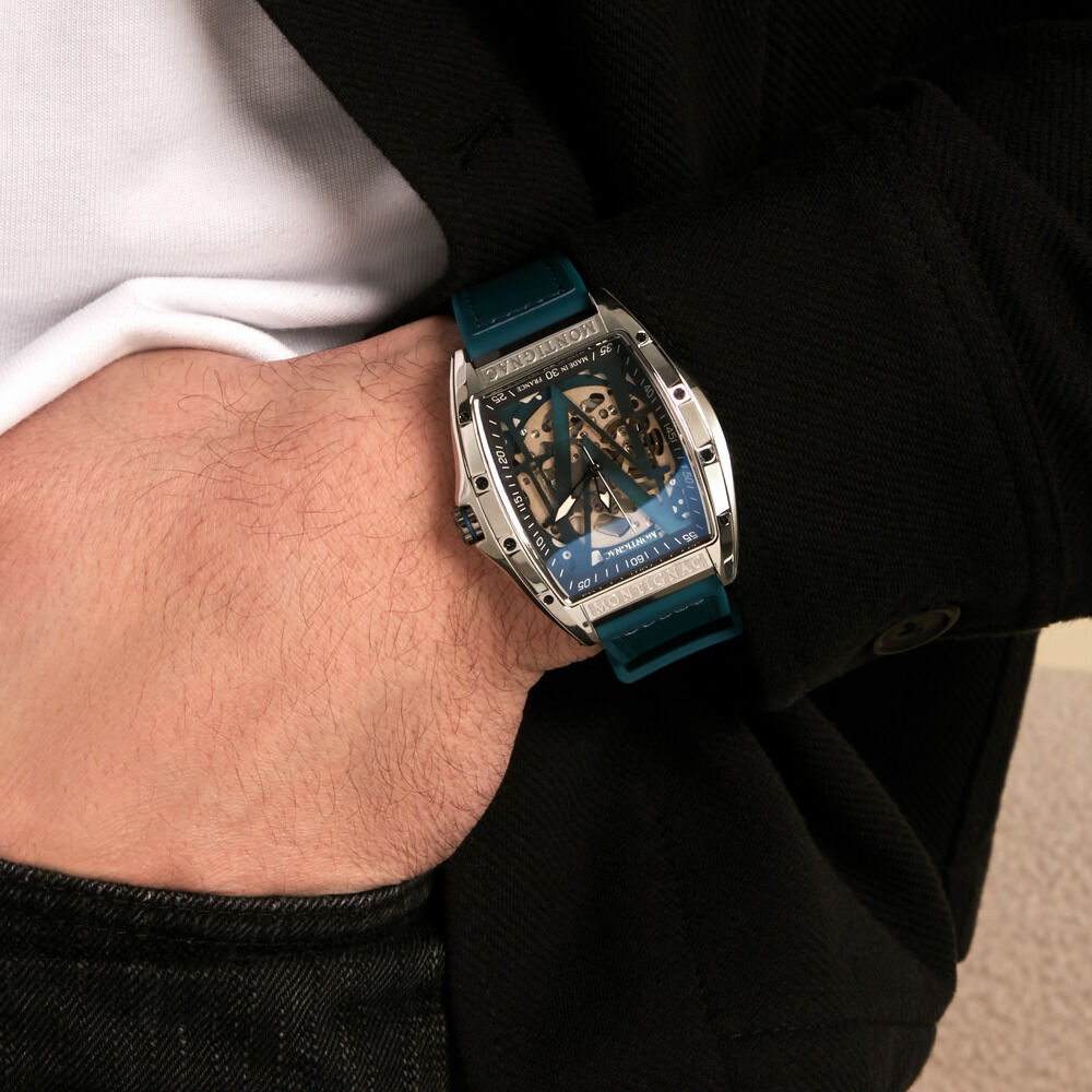 Montre Montignac Tonneau Auto Argent&eacute; - Montres automatiques Homme | Marc Orian