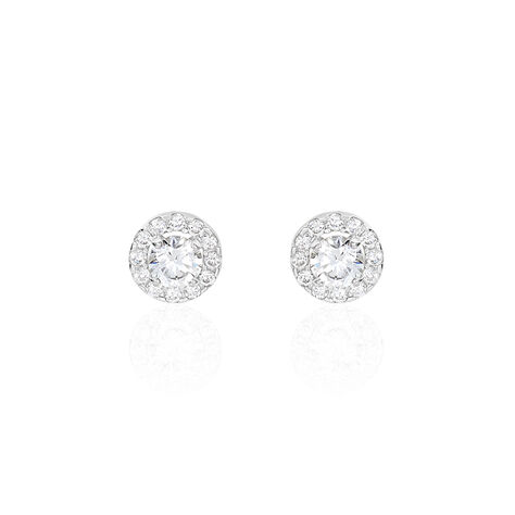 Boucles D'oreilles Puces Rosalie Or Blanc Oxyde De Zirconium - Clous d'oreilles Femme | Marc Orian