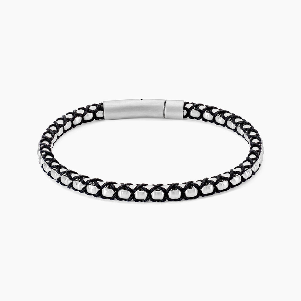 Collier Baggio Acier Blanc - Bracelets cordons Homme | Marc Orian