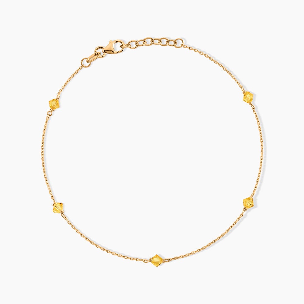 Cha&icirc;ne De Cheville Edvina Plaqu&eacute; Or Jaune Cristaux De Swarovski - Chaines de cheville Femme | Marc Orian