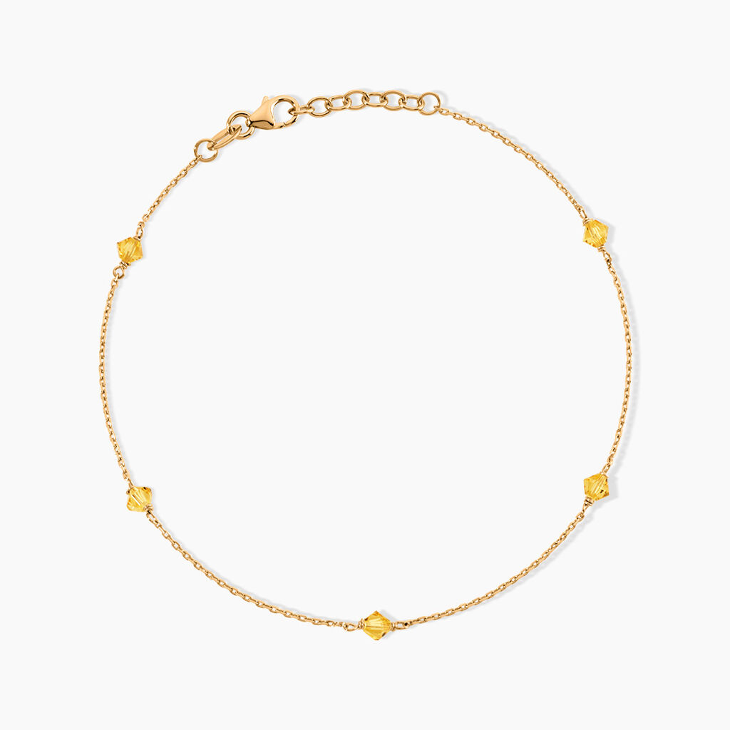 Cha&icirc;ne De Cheville Edvina Plaqu&eacute; Or Jaune Cristaux De Swarovski - Chaines de cheville Femme | Marc Orian
