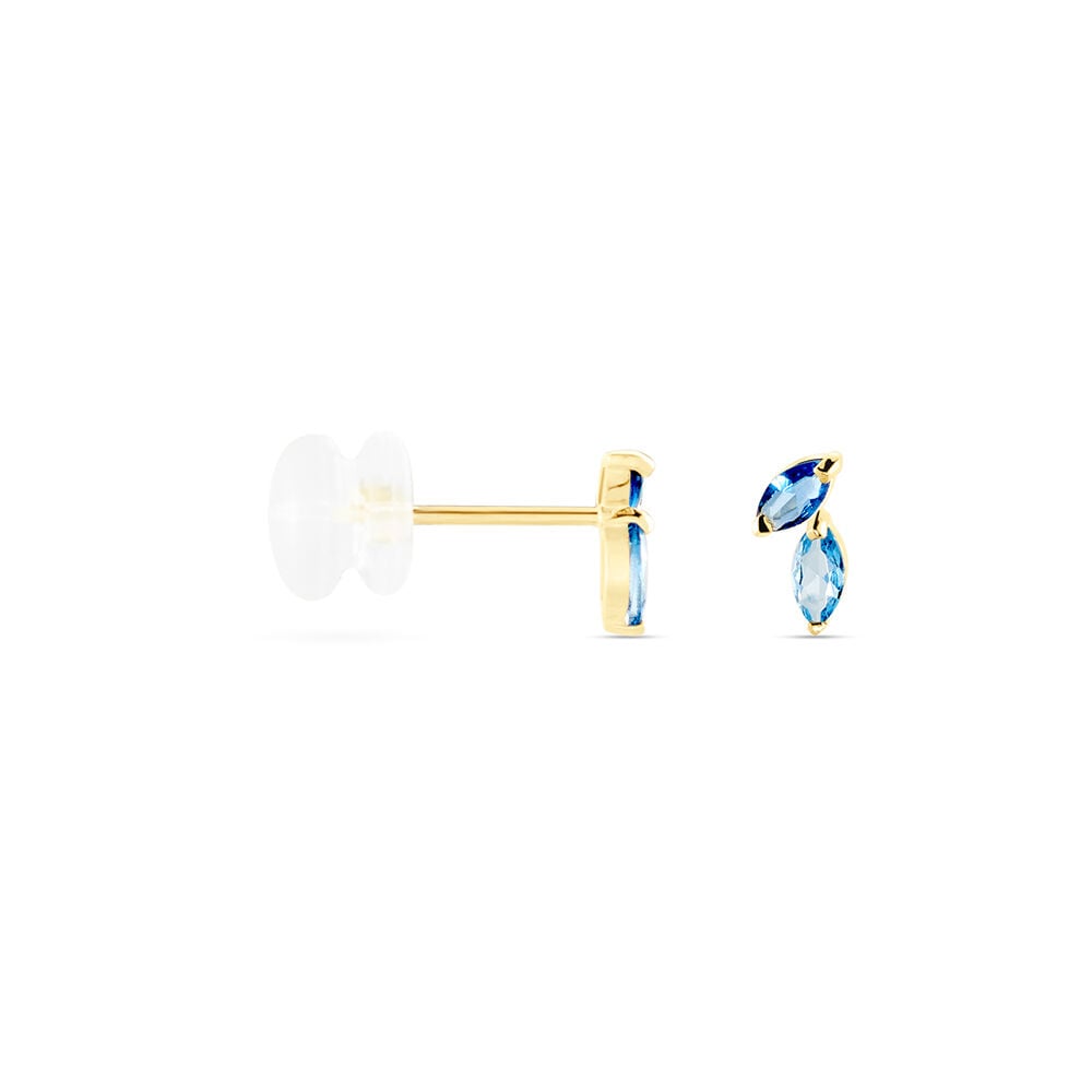Boucles D'oreilles Puces Pelya Or Jaune Oxyde De Zirconium - Puces Femme | Marc Orian