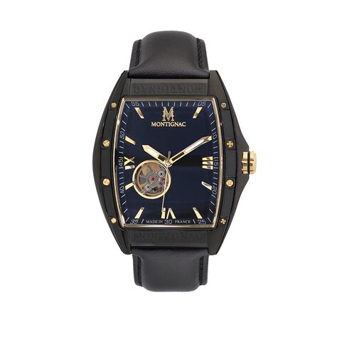 Montre Montignac Tonneau Automatique Noir - Montres automatiques Homme | Marc Orian