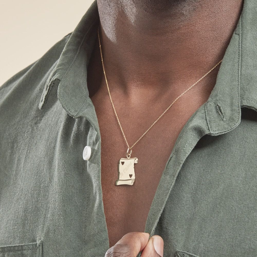 Pendentif Sirona Parchemin Message Or Jaune - Bijoux personnalisés Famille | Marc Orian