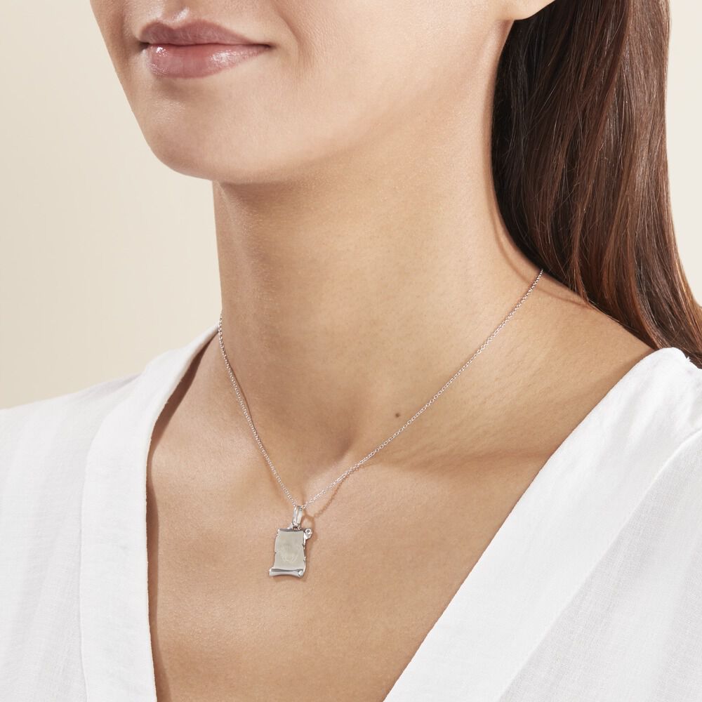 Pendentif Zodiaque Parchemin Argent Blanc - Bijoux personnalisés Famille | Marc Orian