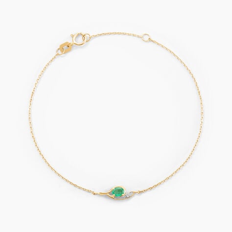 Bracelet Emotion Or Jaune Emeraude Diamant - Bracelets cha&icirc;nes Femme | Marc Orian