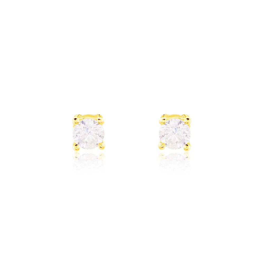 Boucles D'oreilles Puces Victoria Or Jaune Diamant - Puces Femme | Marc Orian