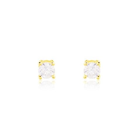 Boucles D'oreilles Puces Victoria Or Jaune Diamant - Puces Femme | Marc Orian