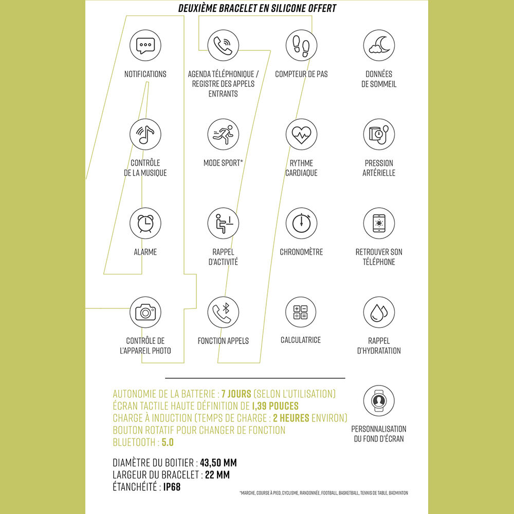 Coffret De Montre Lotus Connectée Smartwach Noir - Montres étanches Famille | Marc Orian